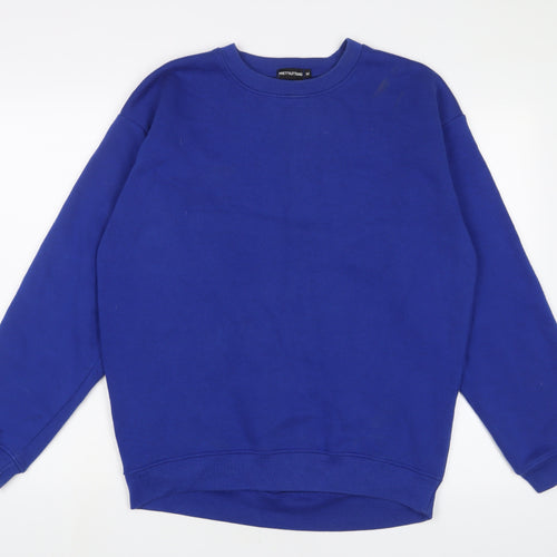 PRETTYLITTLETHING Womens Blue Cotton Pullover Sweatshirt Size M Pullover