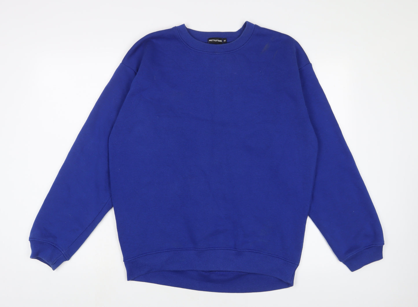 PRETTYLITTLETHING Womens Blue Cotton Pullover Sweatshirt Size M Pullover