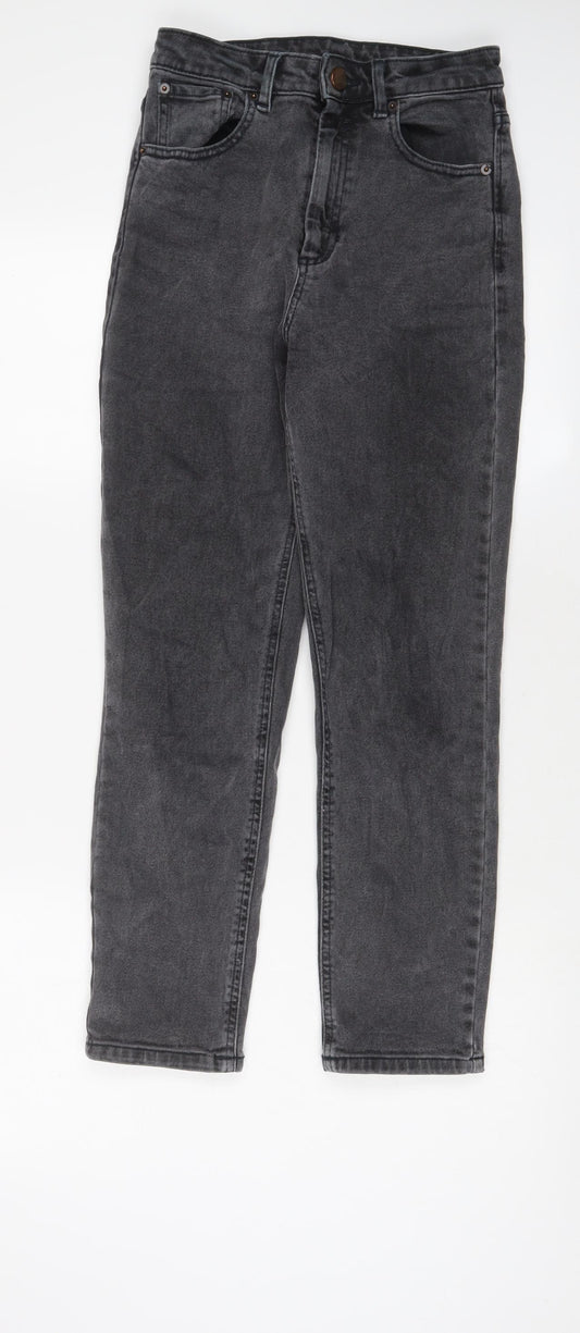 ASOS Womens Grey Cotton Straight Jeans Size 26 in L30 in Regular Zip