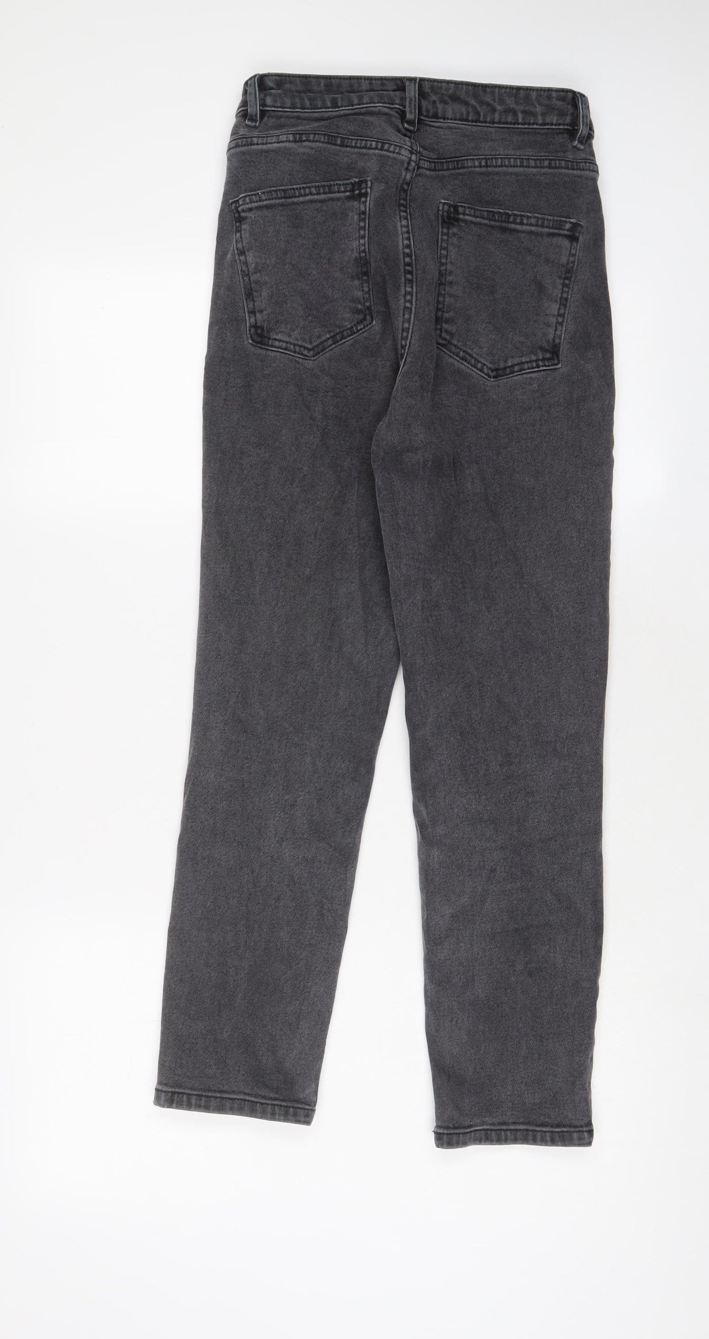 ASOS Womens Grey Cotton Straight Jeans Size 26 in L30 in Regular Zip