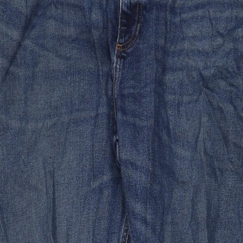 Marks and Spencer Mens Blue Cotton Straight Jeans Size 40 in L31 in Regular Zip