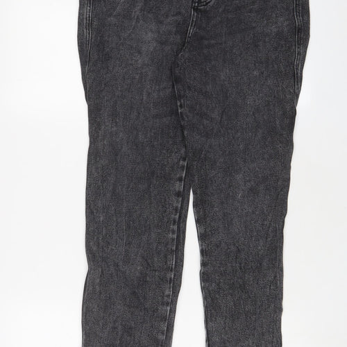 Stradivarius Womens Grey Cotton Straight Jeans Size 10 L28 in Regular Zip