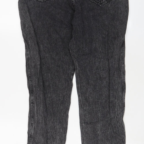 Stradivarius Womens Grey Cotton Straight Jeans Size 10 L28 in Regular Zip