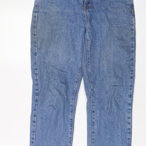 Cotton On Womens Blue Cotton Straight Jeans Size 10 L25 in Regular Zip