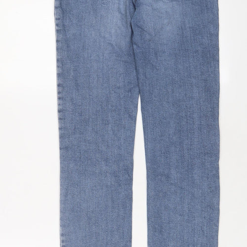 NEXT Womens Blue Cotton Straight Jeans Size 10 L30 in Slim Zip