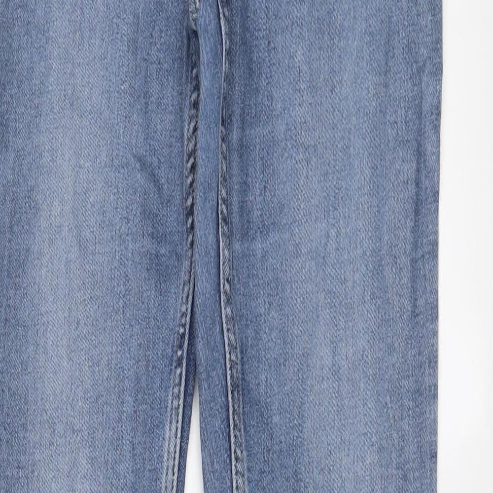 NEXT Womens Blue Cotton Straight Jeans Size 10 L30 in Slim Zip