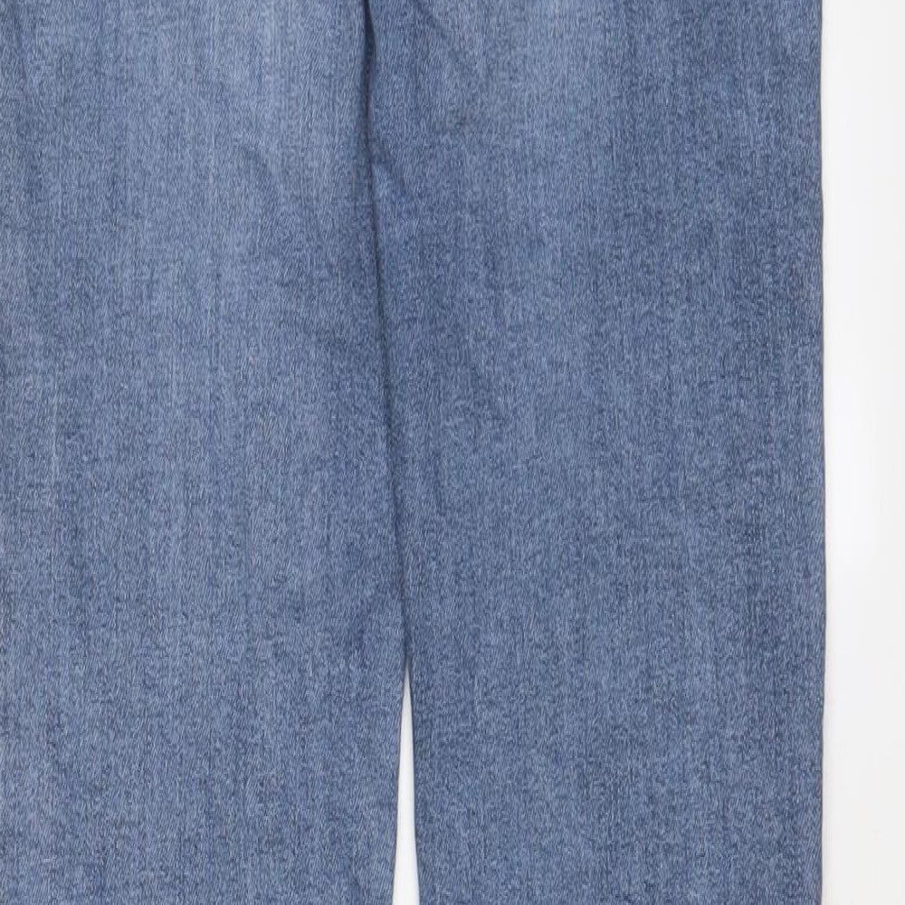 NEXT Womens Blue Cotton Straight Jeans Size 10 L30 in Slim Zip