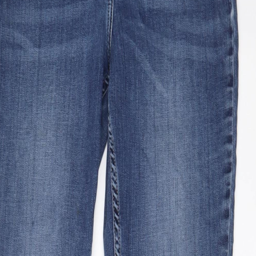 RJR.John Rocha Womens Blue Cotton Straight Jeans Size 10 L29 in Regular Zip