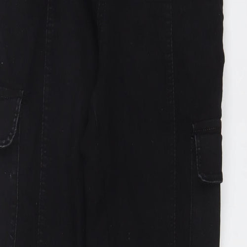 Denim wise Womens Black Cotton Tapered Jeans Size 10 L30 in Regular Zip