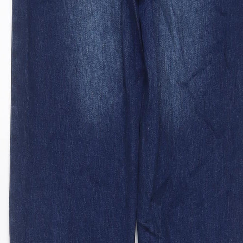 River Island Womens Blue Cotton Straight Jeans Size 10 L28 in Regular Zip