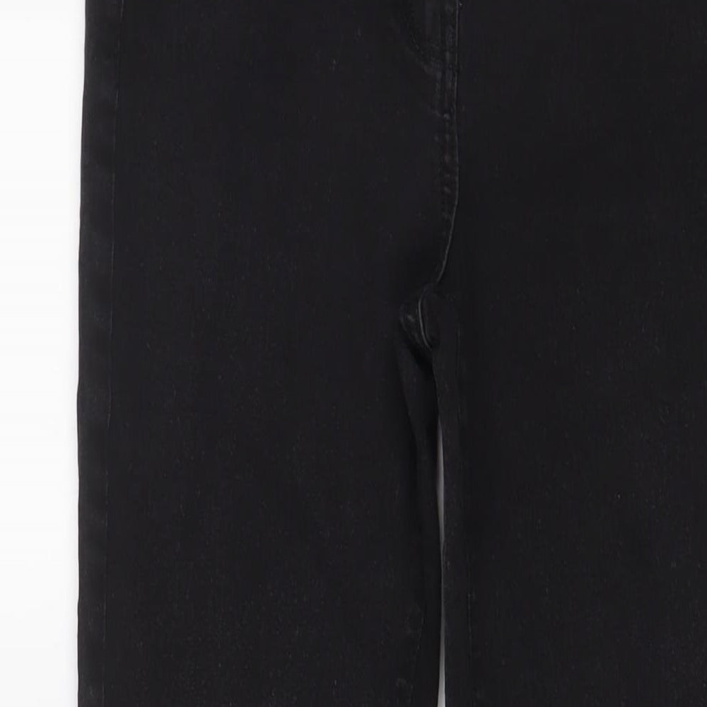 Bonmarché Womens Black Cotton Bootcut Jeans Size 12 L27 in Regular Zip