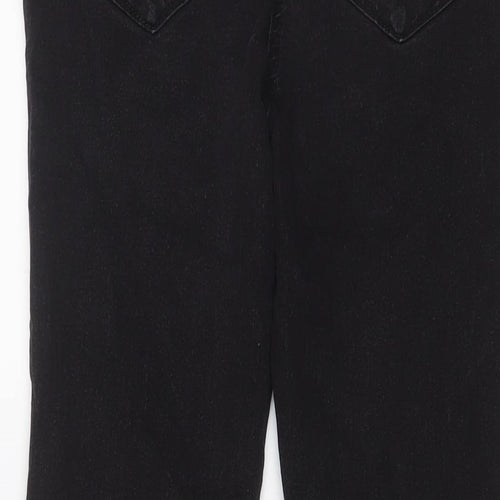 Bonmarché Womens Black Cotton Bootcut Jeans Size 12 L27 in Regular Zip