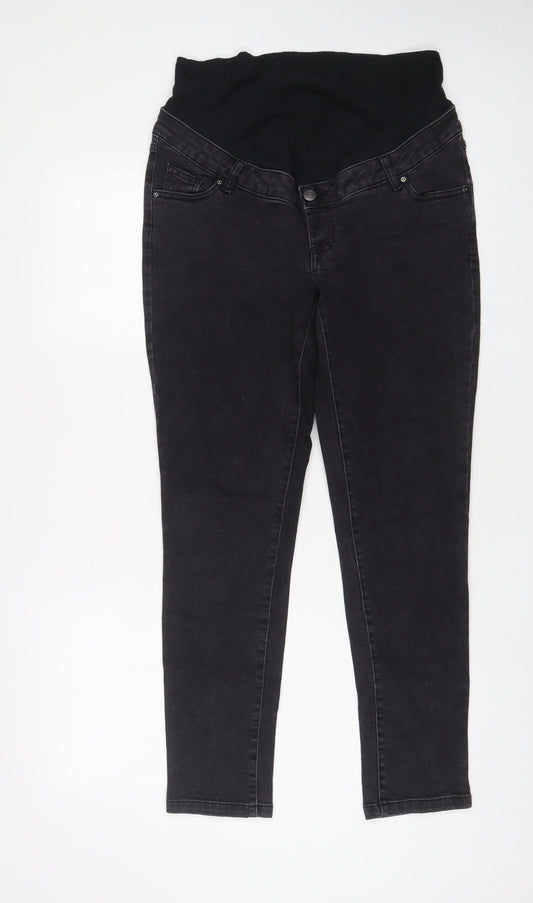 River Island Womens Black Cotton Skinny Jeans Size 10 L29 in Regular Zip