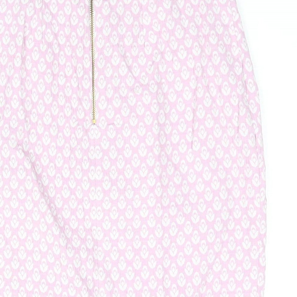 Closet Womens Pink Geometric Cotton Straight & Pencil Skirt Size 8 Zip