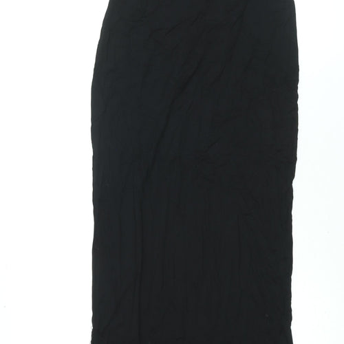 Boohoo Womens Black Viscose Maxi Size 10 Scoop Neck Pullover