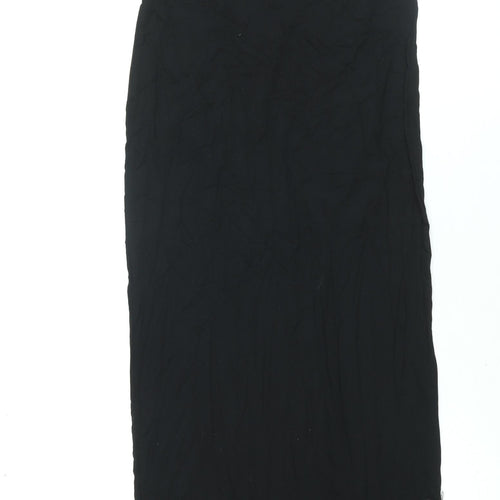 Boohoo Womens Black Viscose Maxi Size 10 Scoop Neck Pullover