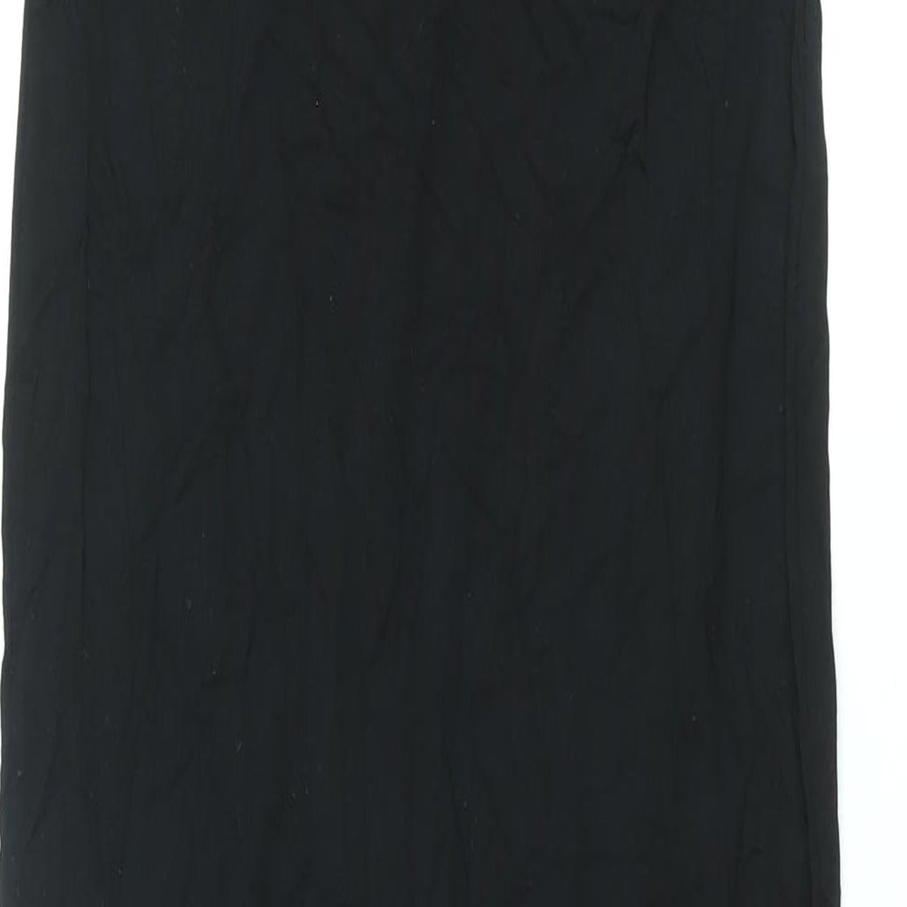 Boohoo Womens Black Viscose Maxi Size 10 Scoop Neck Pullover