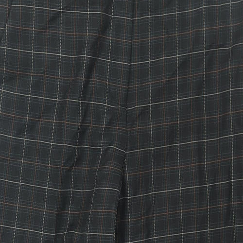 Dorothy Perkins Womens Black Check Polyester Trousers Size 12 L25 in Regular Zip