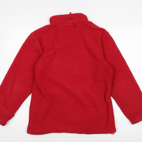 Mountain Life Womens Red Crew Neck Polyester Full Zip Jumper Size 12