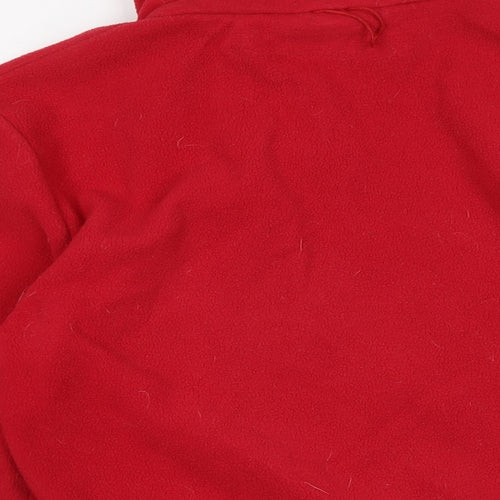 Mountain Life Womens Red Crew Neck Polyester Full Zip Jumper Size 12