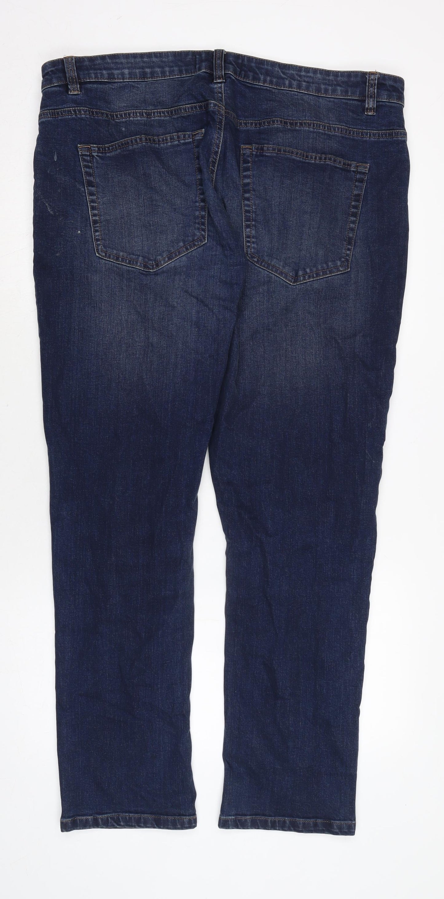 NEXT Mens Blue Cotton Blend Straight Jeans Size 40 in L28 in Regular Zip