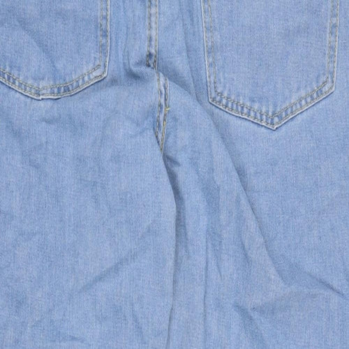 Boohoo Womens Blue Cotton Straight Jeans Size 20 L27 in Regular Zip