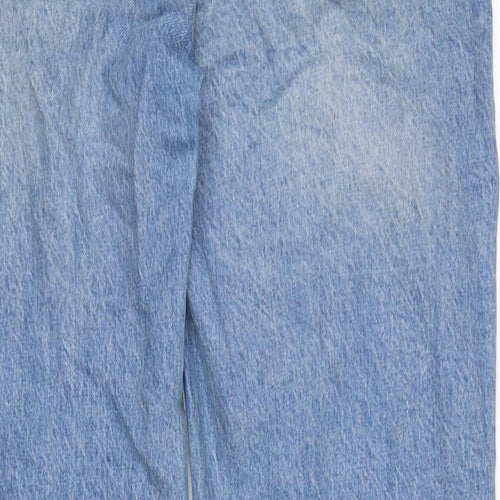 Pull&Bear Womens Blue Cotton Straight Jeans Size 12 L31 in Regular Zip