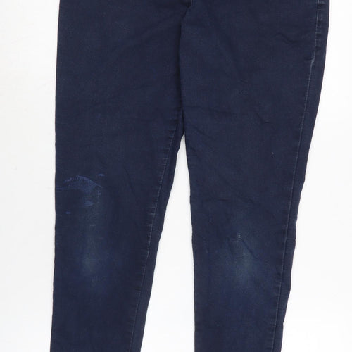 Marks and Spencer Womens Blue Cotton Blend Jegging Jeans Size 12 L27 in Regular