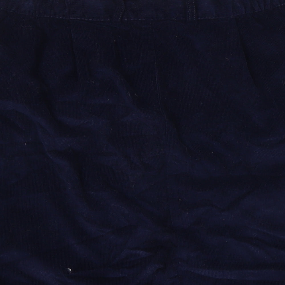 Damart Womens Blue Cotton A-Line Skirt Size 14 Button