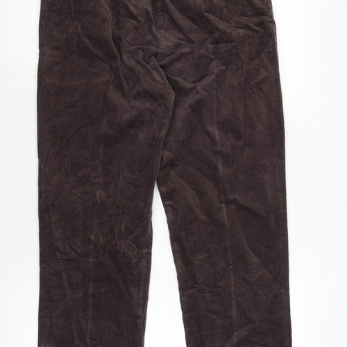 Marks and Spencer Womens Purple Cotton Trousers Size 12 L27 in Regular