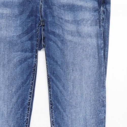 JACK & JONES Womens Blue Cotton Blend Skinny Jeans Size 10 L28.5 in Regular Zip