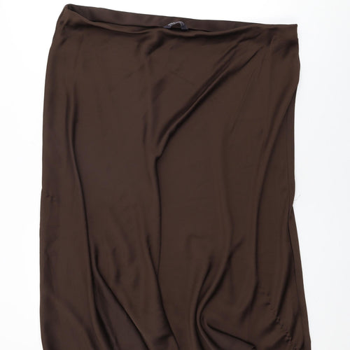 Marks and Spencer Womens Brown Polyester Swing Skirt Size 22