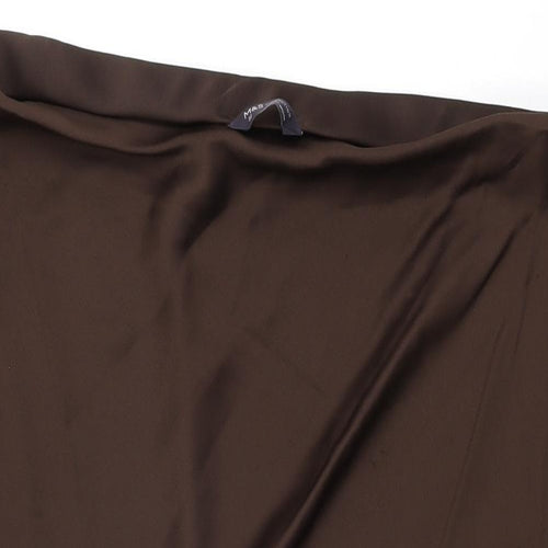 Marks and Spencer Womens Brown Polyester Swing Skirt Size 22