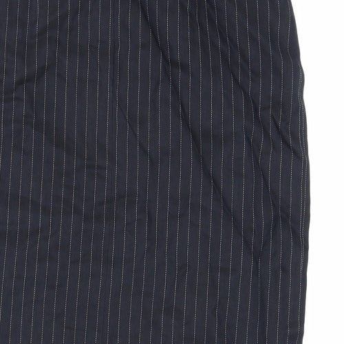 Precis Petite Womens Blue Striped Linen Straight & Pencil Skirt Size 8 Zip