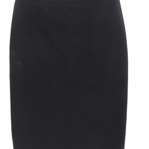 Wallis Womens Black Polyester Straight & Pencil Skirt Size 14 Zip - Lined