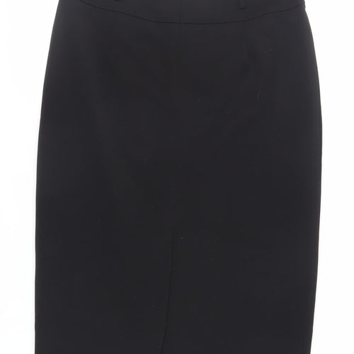 Wallis Womens Black Polyester Straight & Pencil Skirt Size 14 Zip - Lined