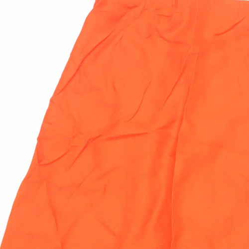 Jigsaw Womens Orange Linen A-Line Skirt Size 8 Zip