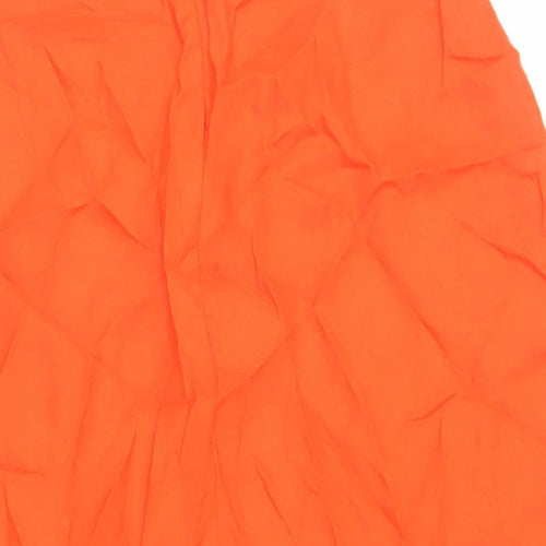 Jigsaw Womens Orange Linen A-Line Skirt Size 8 Zip