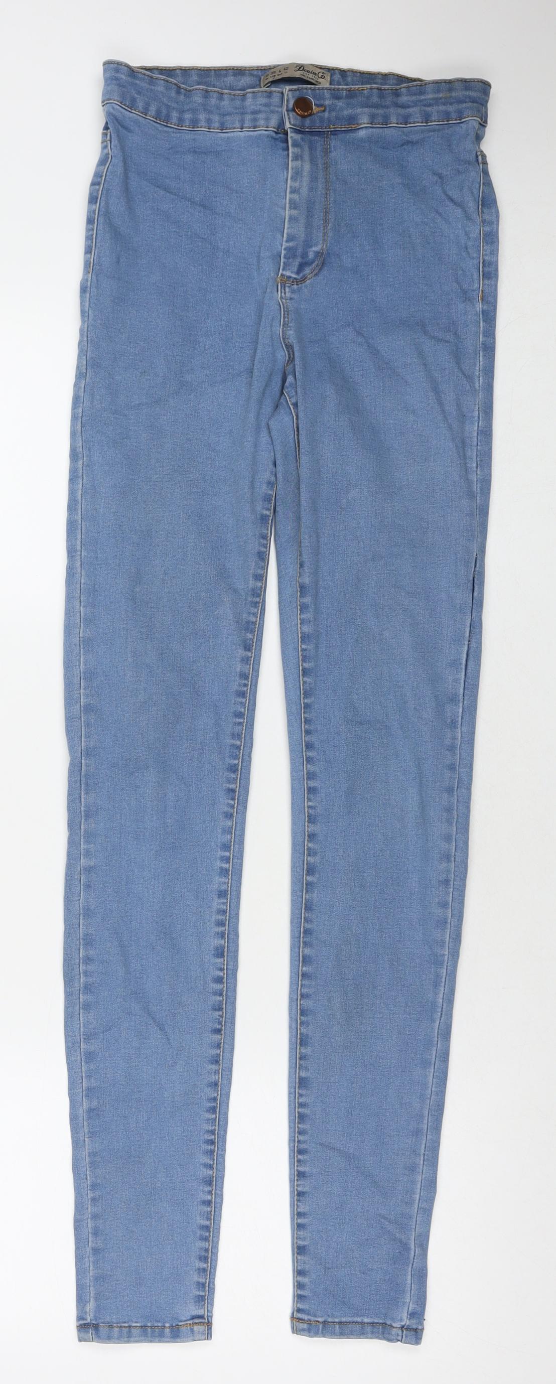 Denim & Co. Womens Blue Polyester Blend Skinny Jeans Size 10 L31 in Regular Zip