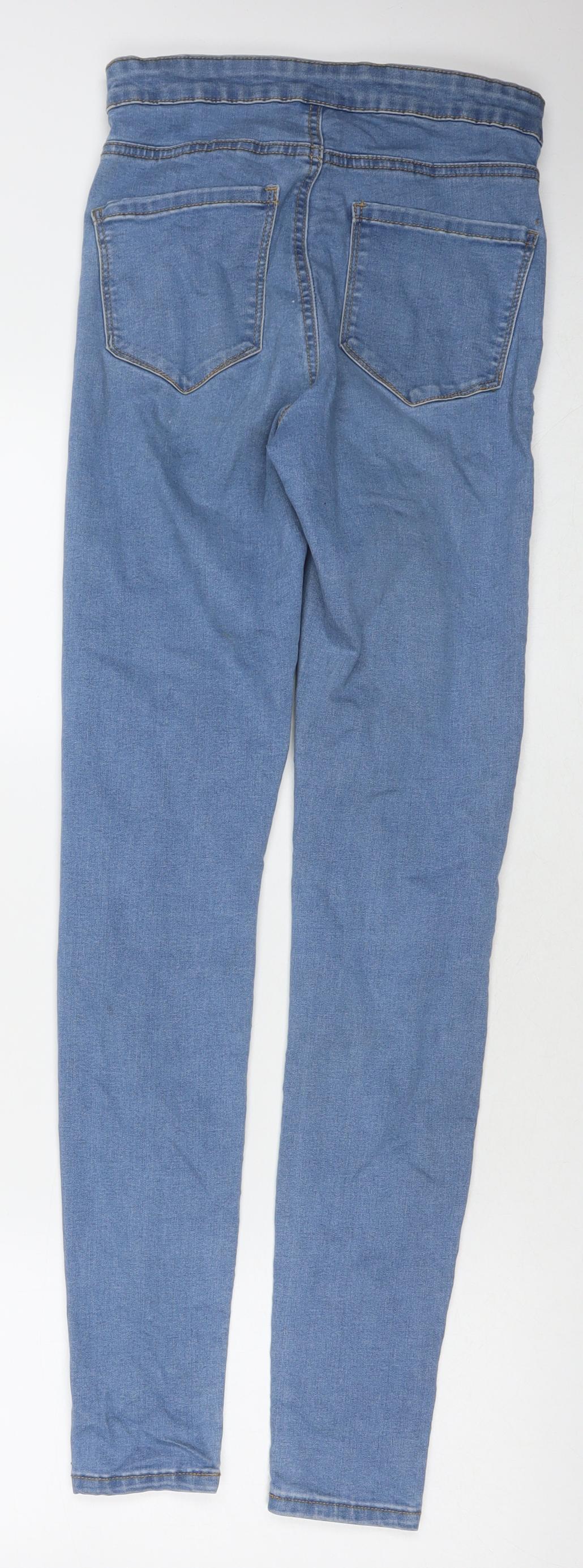 Denim & Co. Womens Blue Polyester Blend Skinny Jeans Size 10 L31 in Regular Zip