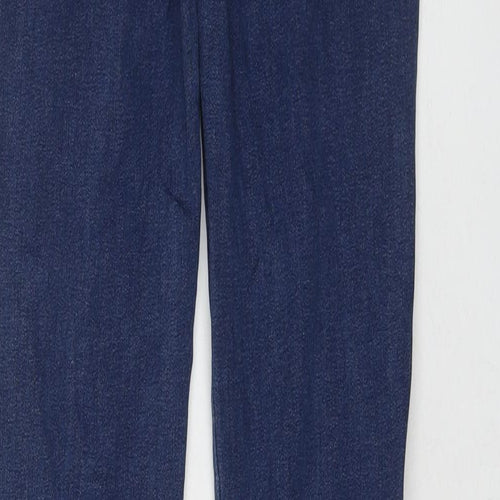 Warehouse Womens Blue Cotton Flared Jeans Size 10 L32 in Regular Zip