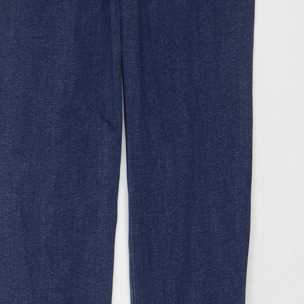 Warehouse Womens Blue Cotton Flared Jeans Size 10 L32 in Regular Zip