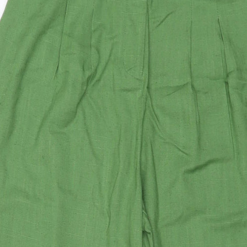 Unfold Womens Green Viscose Trousers Size 12 L30 in Regular