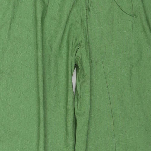 Unfold Womens Green Viscose Trousers Size 12 L30 in Regular