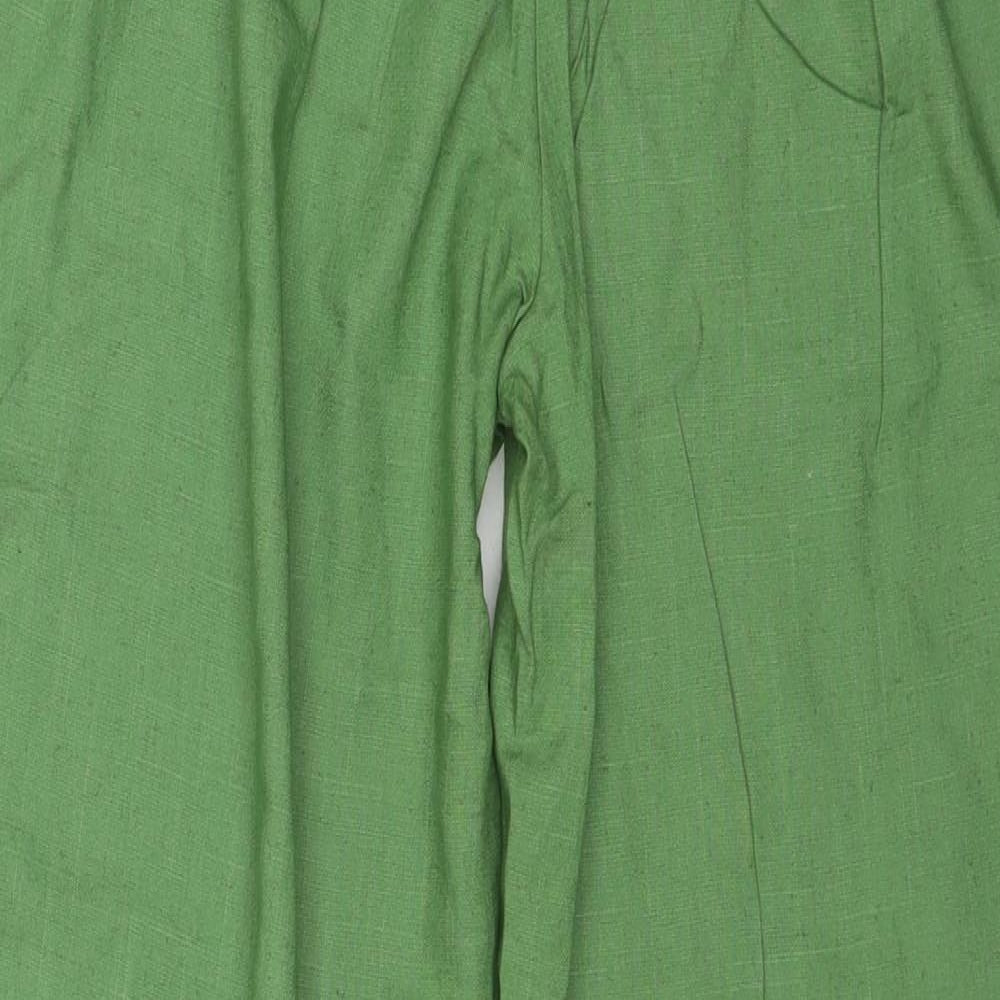 Unfold Womens Green Viscose Trousers Size 12 L30 in Regular