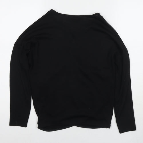 Dorothy Perkins Womens Black V-Neck Polyester Pullover Jumper Size 12