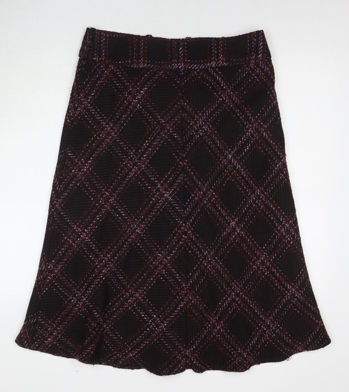 Autograph Womens Black Geometric Acrylic A-Line Skirt Size 14 Zip