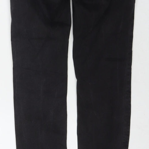 Bershka Womens Black Cotton Skinny Jeans Size 10 L31 in Regular Zip