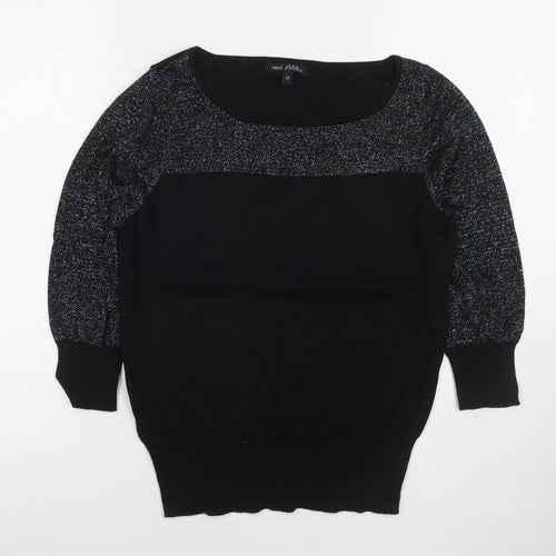 NEXT Womens Black Round Neck Cotton Pullover Jumper Size 12