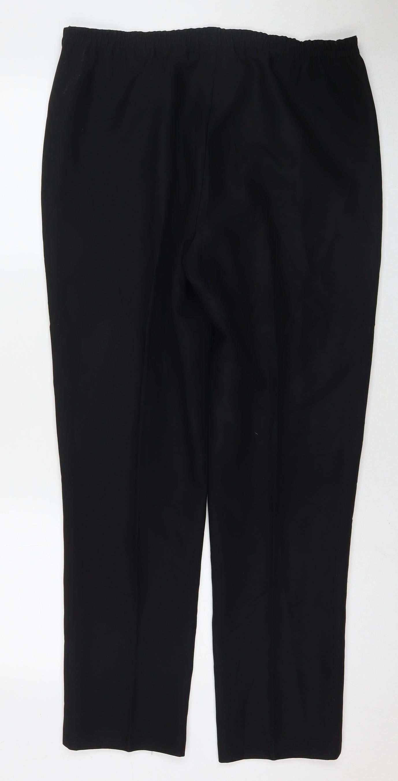 Isabelle Womens Black Polyester Trousers Size 12 L29 in Regular